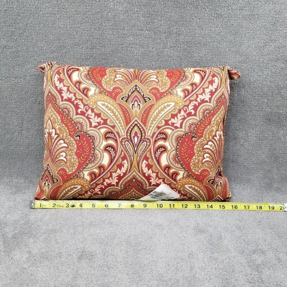 Golden Ridge Throw Pillow Gold Burgundy Multicolor Printed 16x11x4 - New - Picture 5 of 7